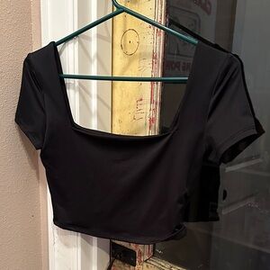 Workshop Republic Clothing Black Square Neck Bodysuit